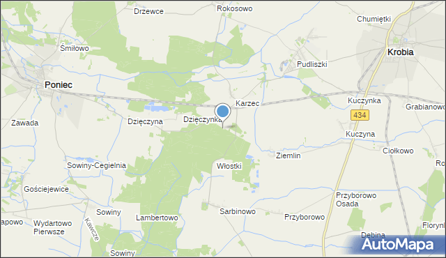 mapa Leśniczówka Karzec, Leśniczówka Karzec na mapie Targeo